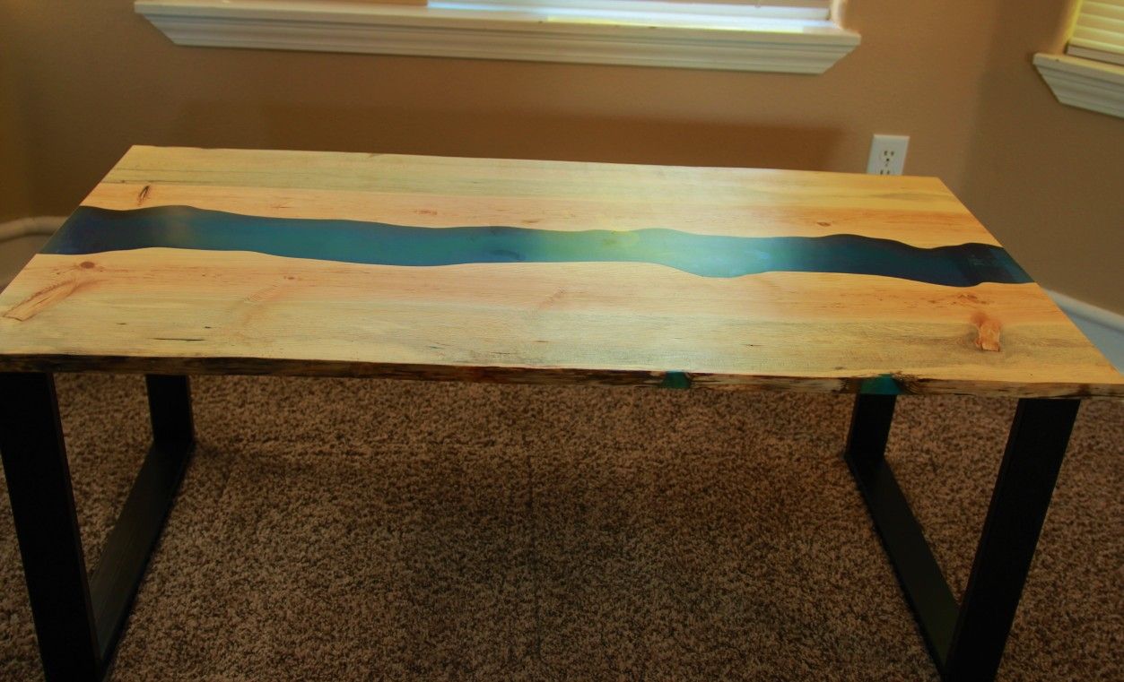 Blue pine river coffee table
