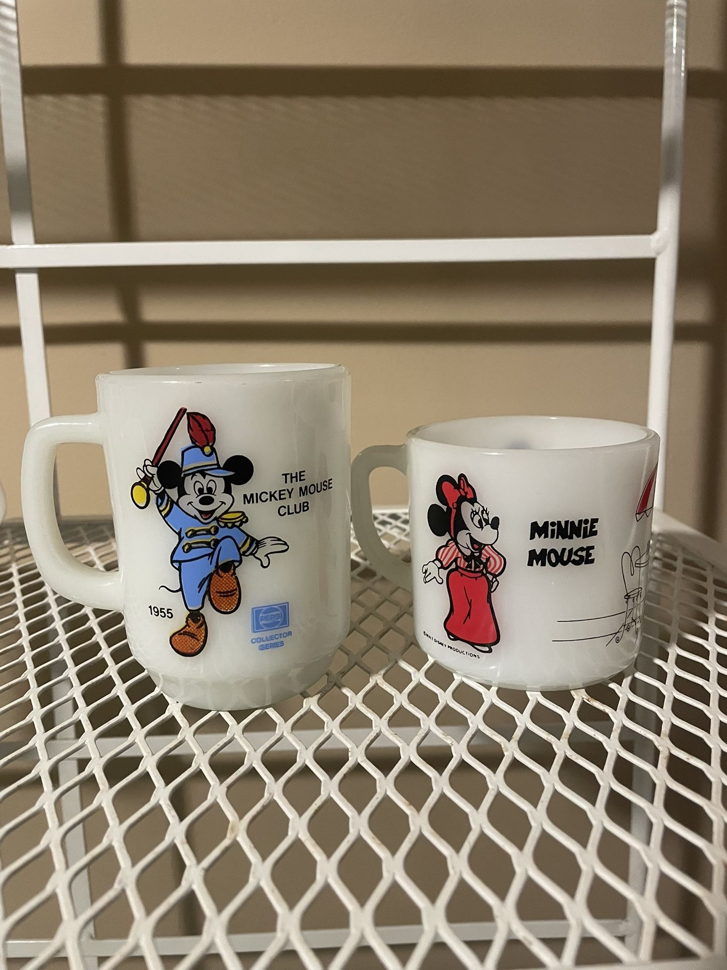 Vintage Milk Glass Mugs