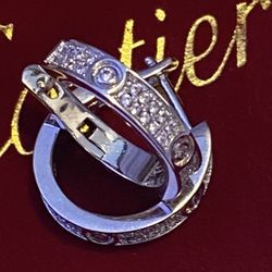 New Sterling Silver Full Moissanite Diamond Fashion Earrings