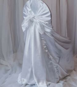 White satin Chair Covers. 