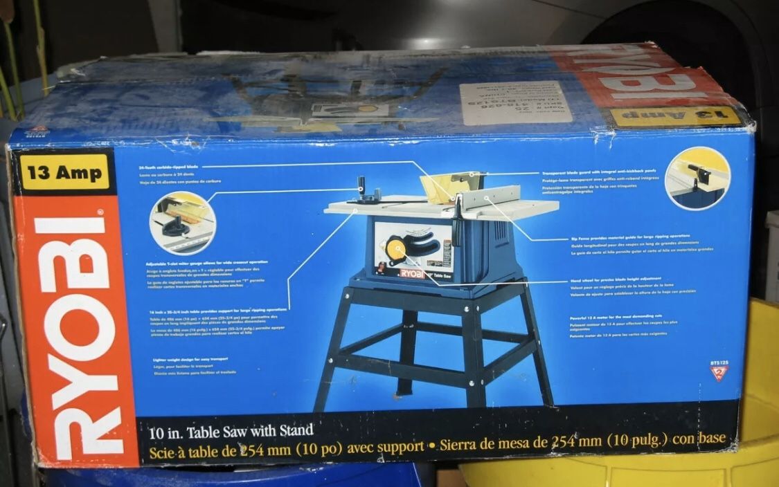 Ryobi 10" Table Saw BTS10 115V AC 60Hz 13A 4800RPM,