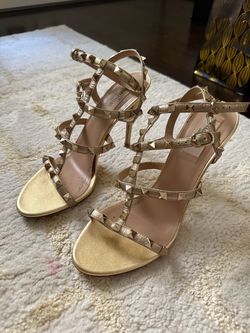 Valentino Gold rockstud Heels