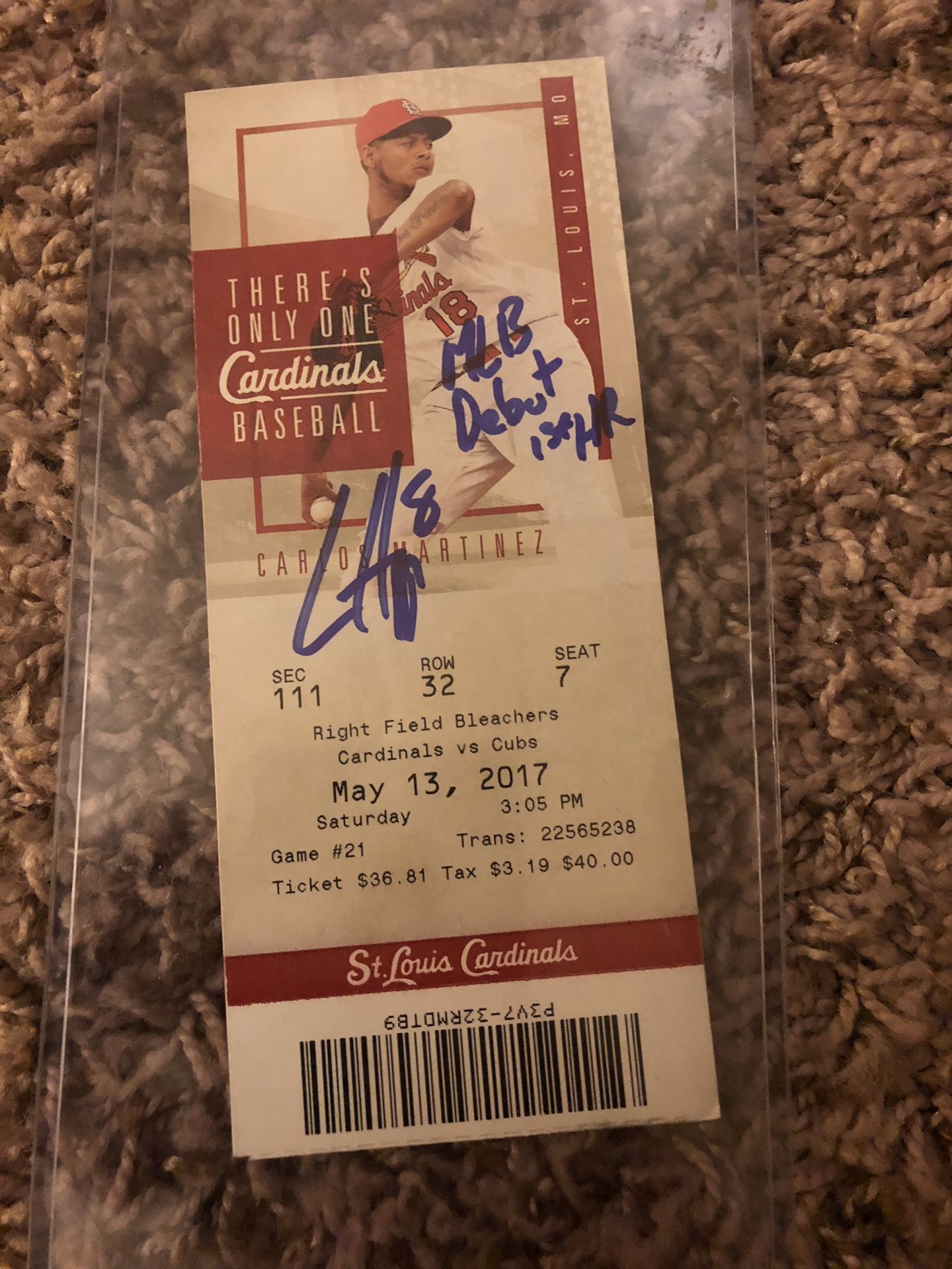 Ian Happ Signed Debut Ticket Chicago Cubs