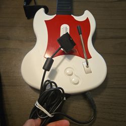 Red Octane PlayStation 2 White Red Guitar Hero SG Wired PS2 Controller 