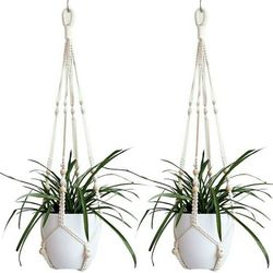 Pack of 2 Macrame Boho Hanging Plant Holders