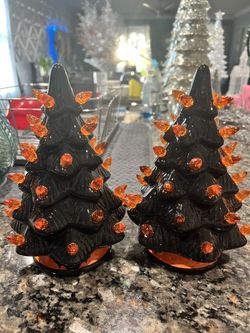 Light Up Halloween Trees