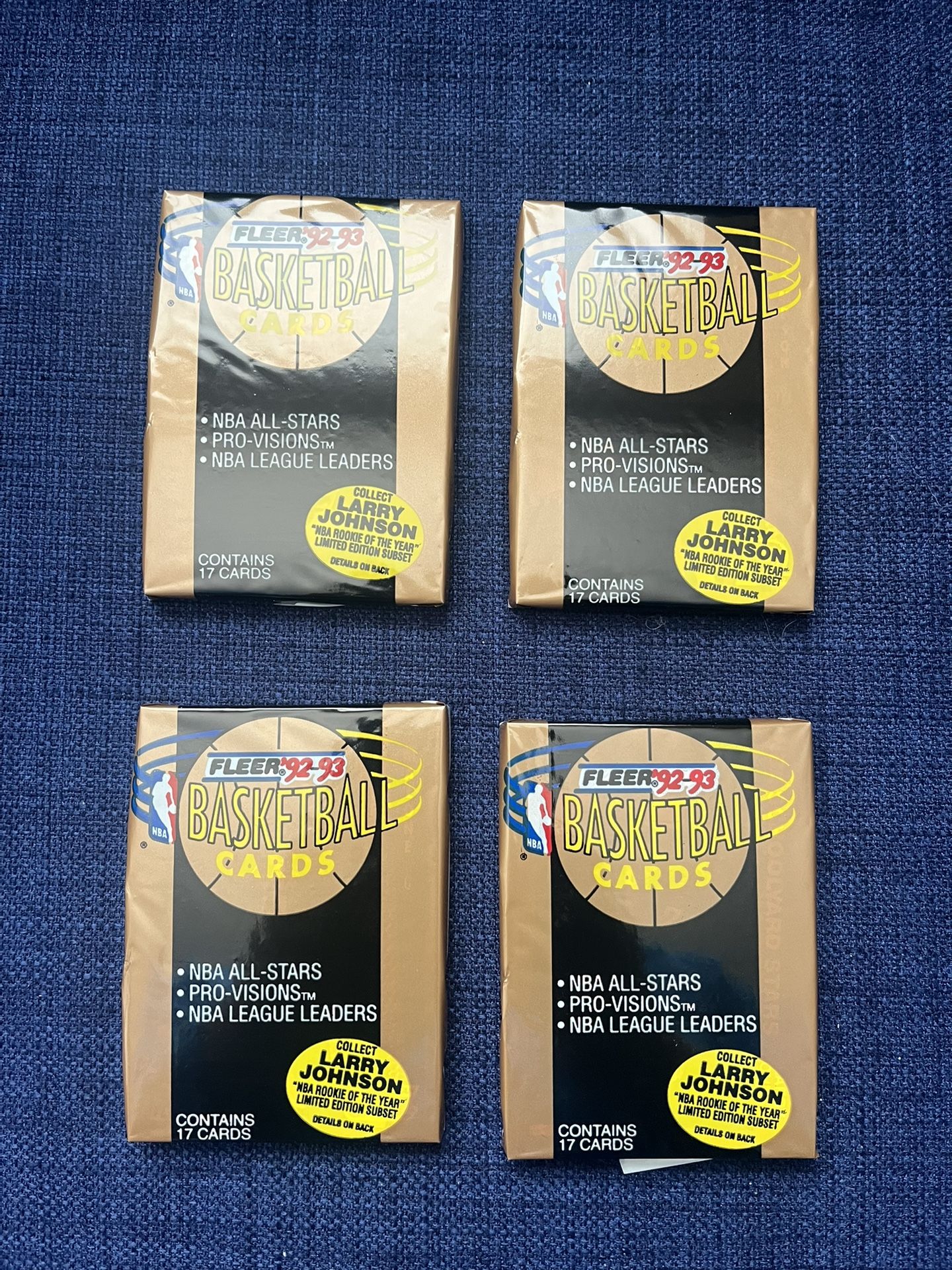 92 - 93 Sealed Basketball Fleer Cards (4 Packs)