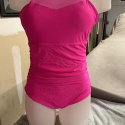 One Piece Pink Swim Suit L