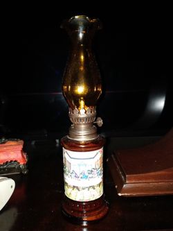 Miniature last supper oil lamp