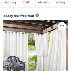 New 95"white Outdoor Curtains Grommets 10 Available 
