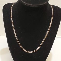 925 Sterling Silver Figaro Chain Necklace 18"