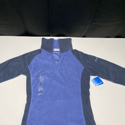 Columbia Blue and Navy Fleece Pullover Jacket