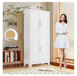 GAIOUS 4-Door White Steel Storage Cabinet — $60