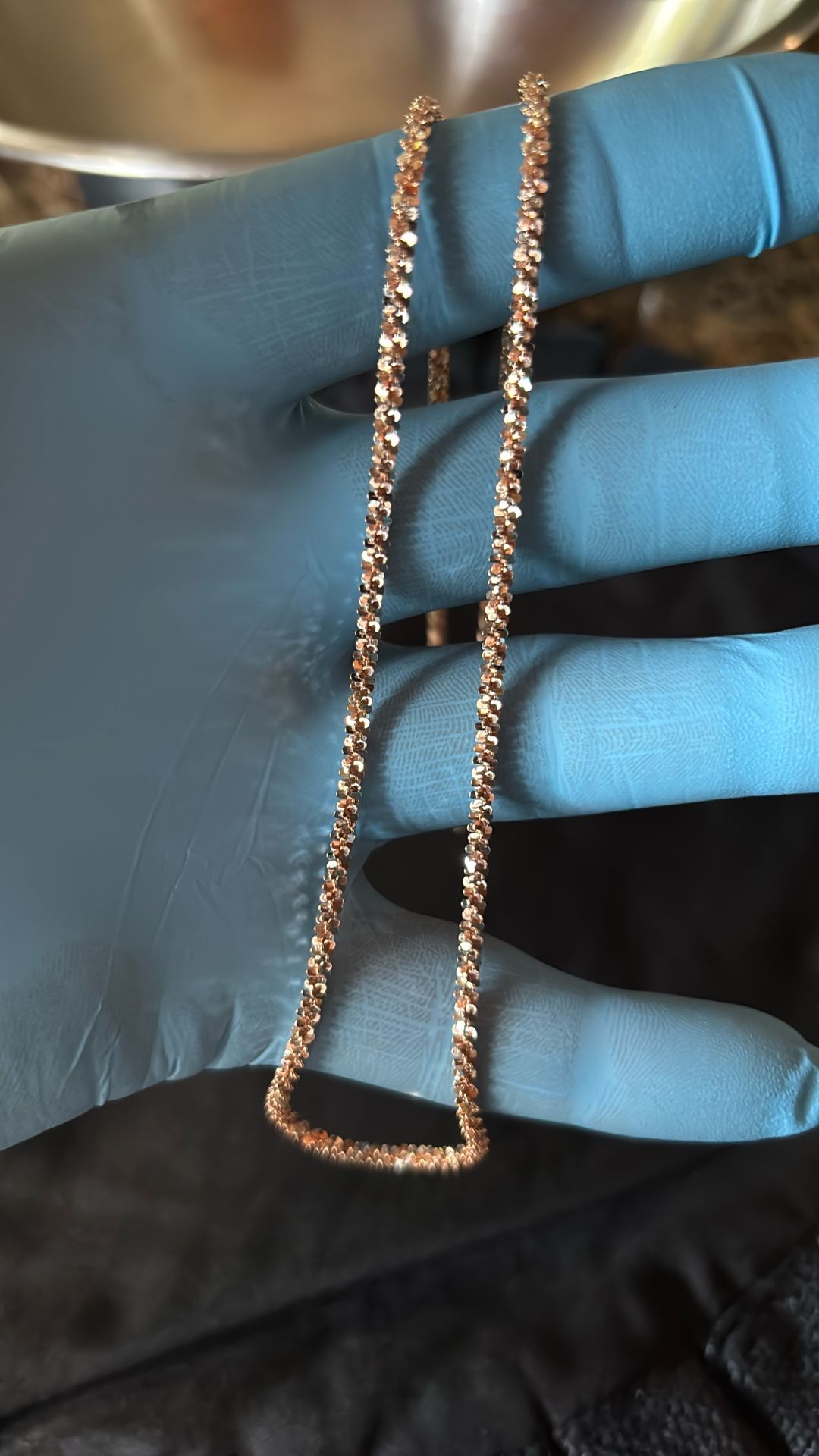 Rose Gold / 925 Sterling Silver Twisted Chain 