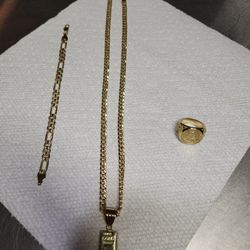 Cuban Link, Ring, and Braclet