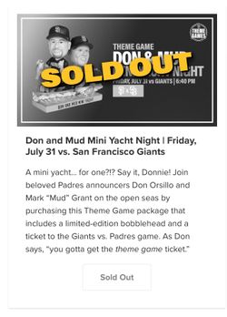 Vouchers for Don and Mud mini yacht night…will trade for Estrada or Merrill Star Wars