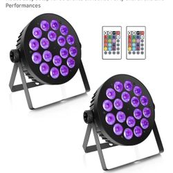 180W RGBW Par Lights DMX - LED Stage Par Lights 2 Pack with 4IN1 Quad Smooth Color Mixing with Remote DMX Control Multi-Modes Easy Setup for DJ Events