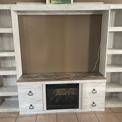 Fire Place Heater + Cupboards