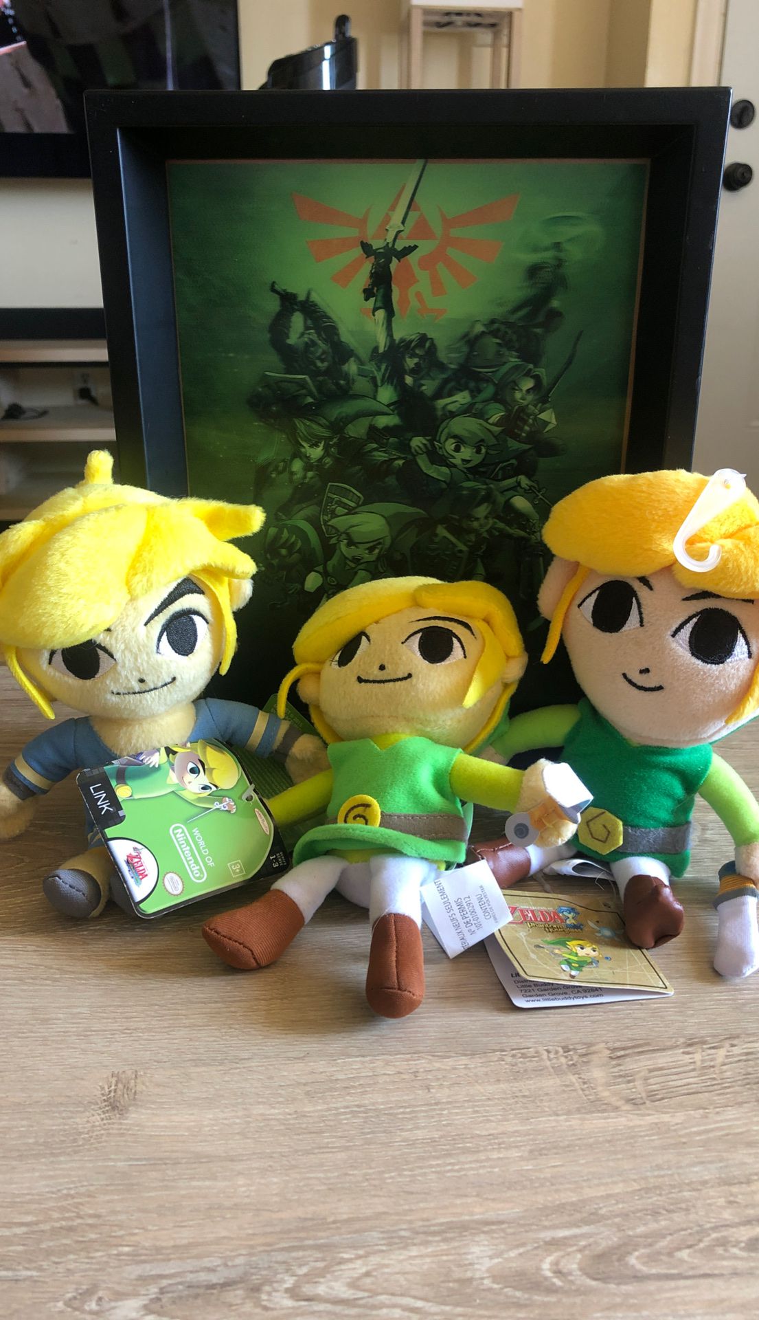 Legend of Zelda plushies with 3D photo frame