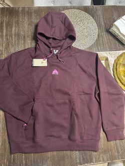 NIKE ACG HOODIE THERMA FIT SIZE LARGE OVERSIZE COLOR BURGENDY/PINK