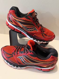 Saucony Guide 8 (Red/Black/Orange, pre owned
