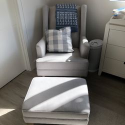 Pottery Barn Rocking Chair + Ottoman 