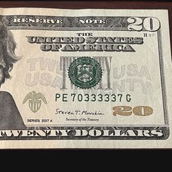 TRINARY $20 Bill, series 2017 A,  highly collectible , $90