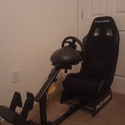 Like-new Racing Sim frame w/Thrustmaster controller