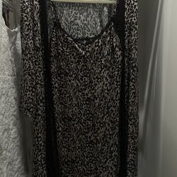 Leopard Print Robe & Gown Set