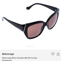Balenciaga Black Gradient BA 99 Cat Eye Sunglasses