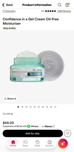 It cosmetics confidence in a gel cream