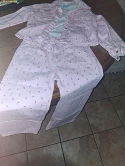 Old Navy Girls Pink Floral Denim Jacket and Jeans Set
