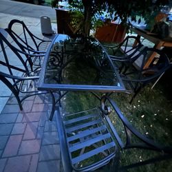 Outdoor Table With Umbrella Hole And Chairs
