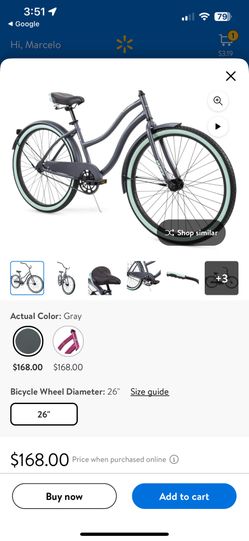 Huffy 26 inch Cranbrook Women s Comfort Cruiser Bike Ages 13 Years Gray for Sale in Windermere FL OfferUp