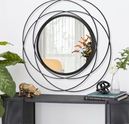 Round black mirror 24” for wall decor