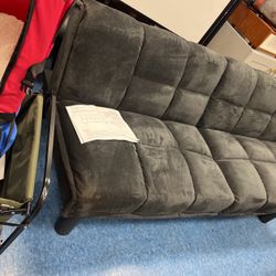 Sofa bed Microfiber Futon, Gray Faux Sued