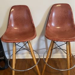 2 Modernica Fiberglass Swivel Stools