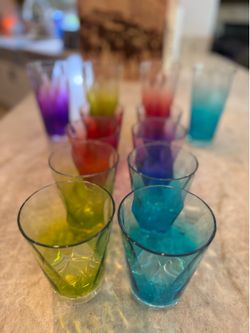 12 Piece Rainbow Ombré Acrylic Tumbler Set – Shatterproof & Vibrant!