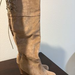 Tan Suede Tall Boots 