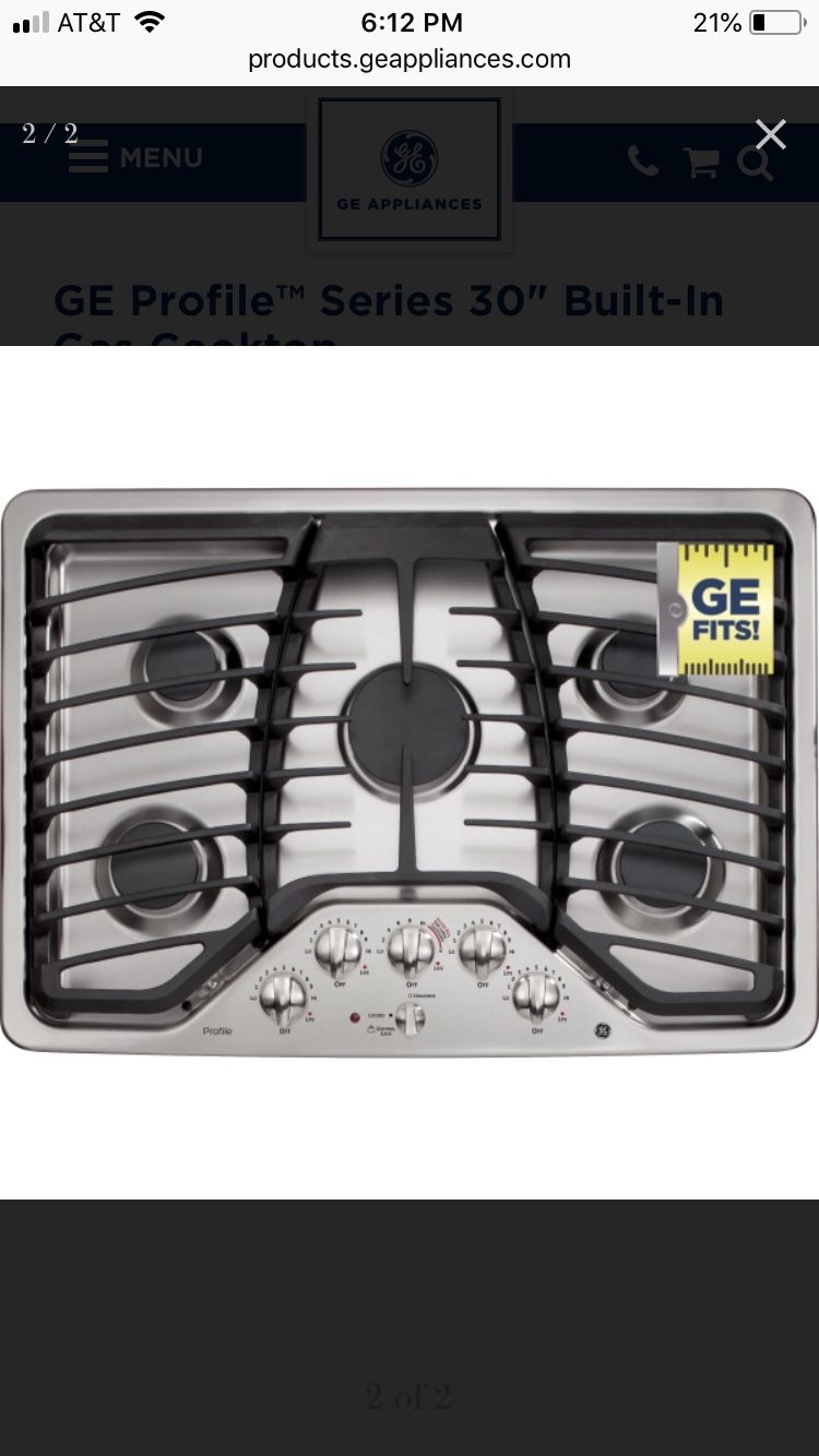 Brand New GE Profile Series 30” Built in Gas Cooktop PGP953SETSS