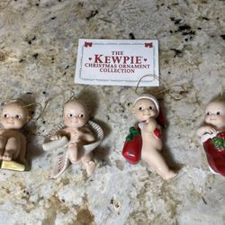 4pc Kewpie Christmas Ornament lot