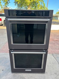 KitchenAid Double Wall Oven Black Stainless