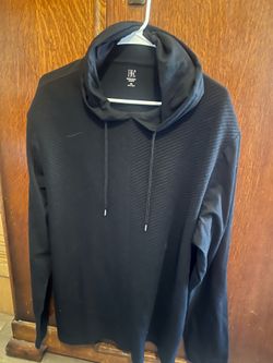INC Men’s Black Dressy Hooded Long Sleeve Shirt