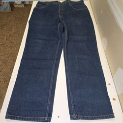 Duke Haband Relaxed Fit Mens Denim Jeans Dark Wash Blue W38 Inseam M 38x30
