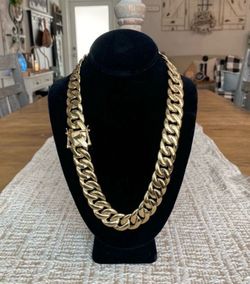 22mm Cuban Link Gold Plated Necklace 24”