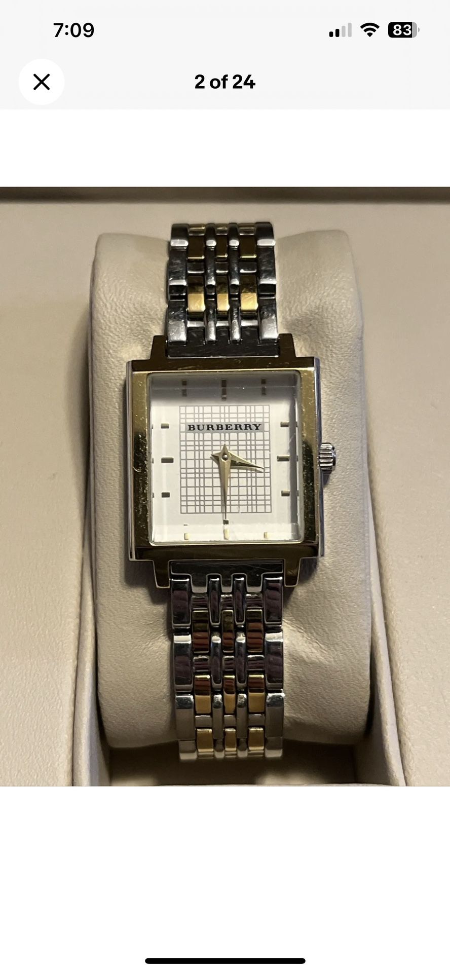 Burberry Watch Two-Tone, Gold And Silver Women's With Case