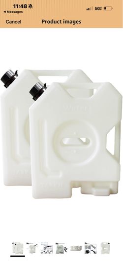 2 Gallon Portable Water Tank,White Storage Canister, 2 Pack Lightweight Durable Water Can With Carry Handle, Ideal for Vehicle Camping, Road Trips,And