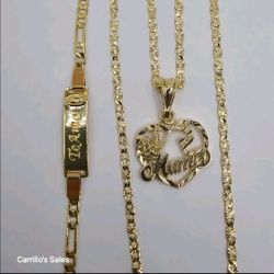 MAMA #1 necklace With TE AMO Bracelet Gold-plated 