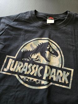 Jurassic Park Camo Logo T-Shirt Licensed With Jurassic Park Tag - Size Large