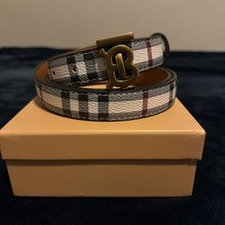 TB Check Designer Belt Sz 42 (Taking Offers)